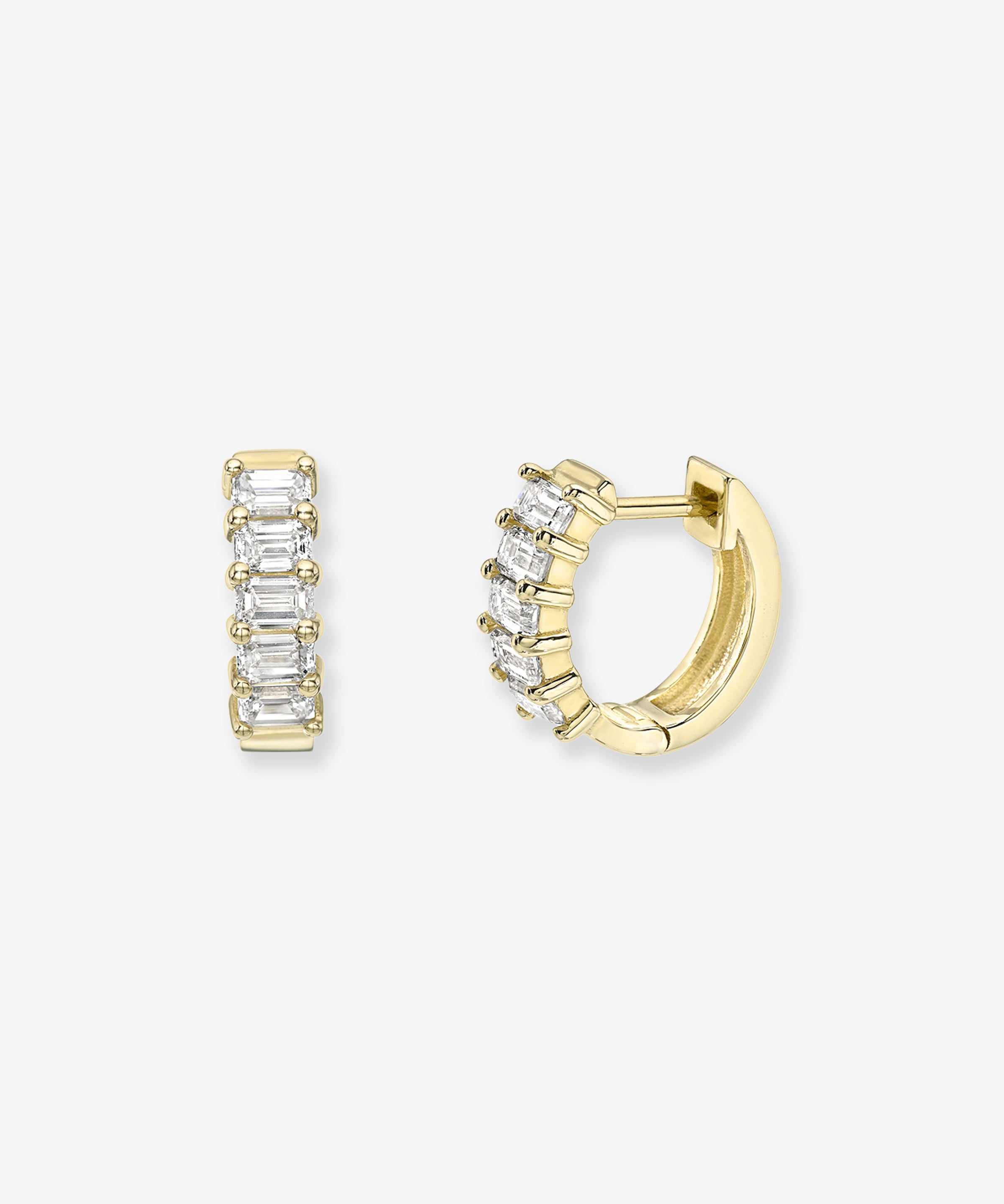 Lab Diamond Baguette Huggies Hoops & Huggies Zoe Lev Jewelry