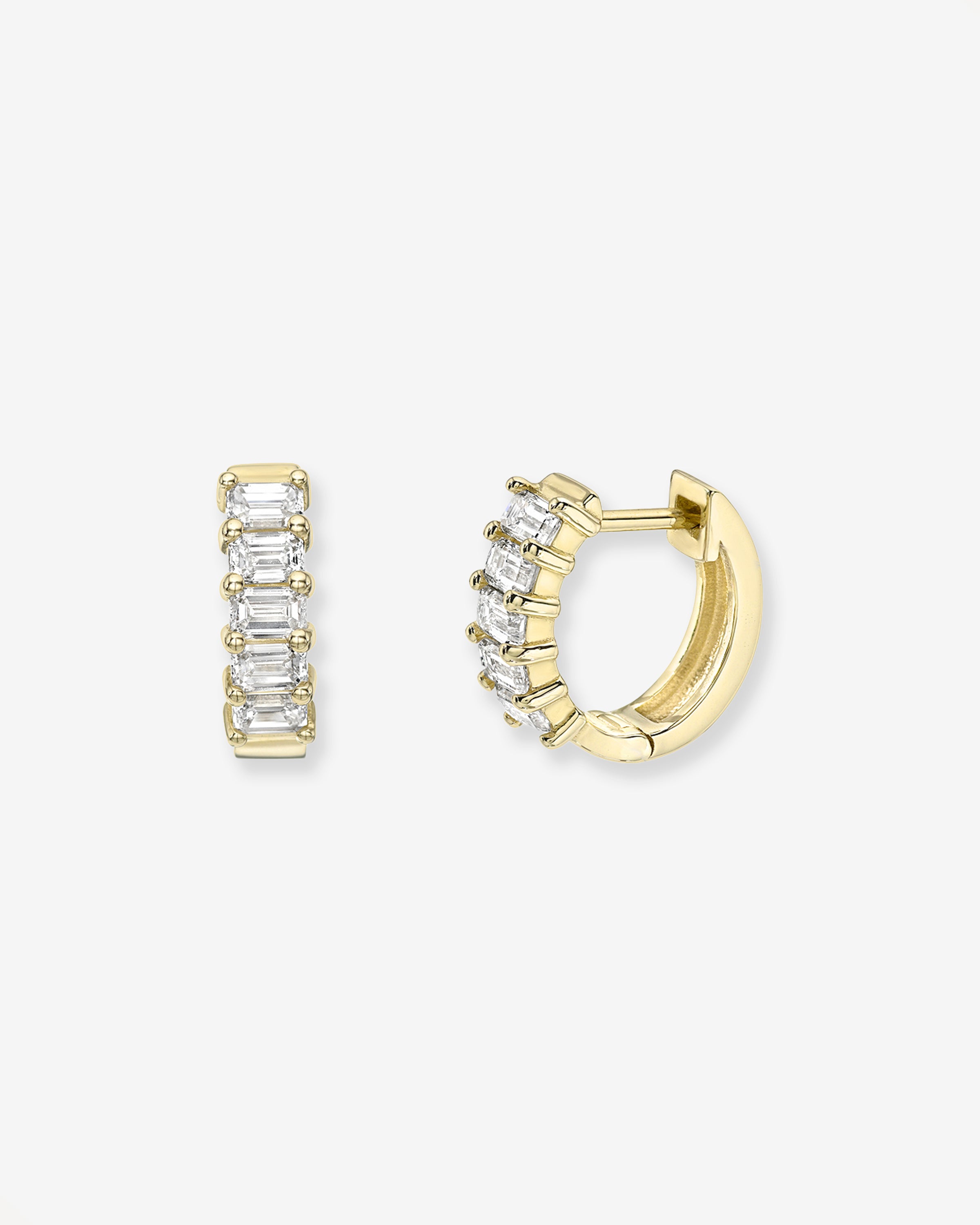 Lab Diamond Baguette Huggies Hoops & Huggies Zoe Lev Jewelry
