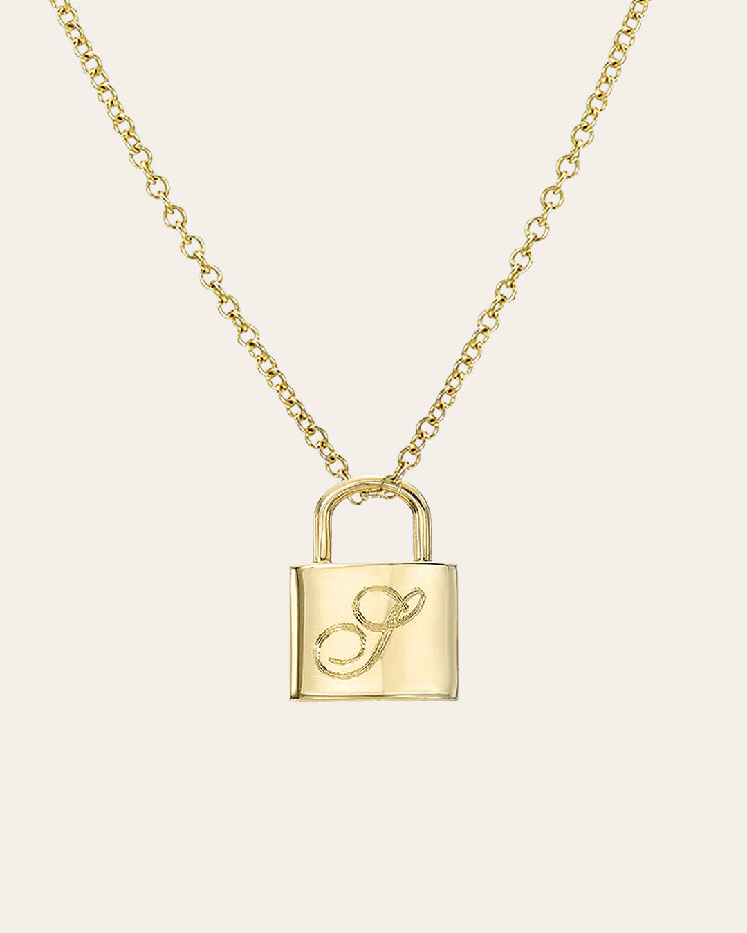 Gold Plated Lock Pendant Necklace