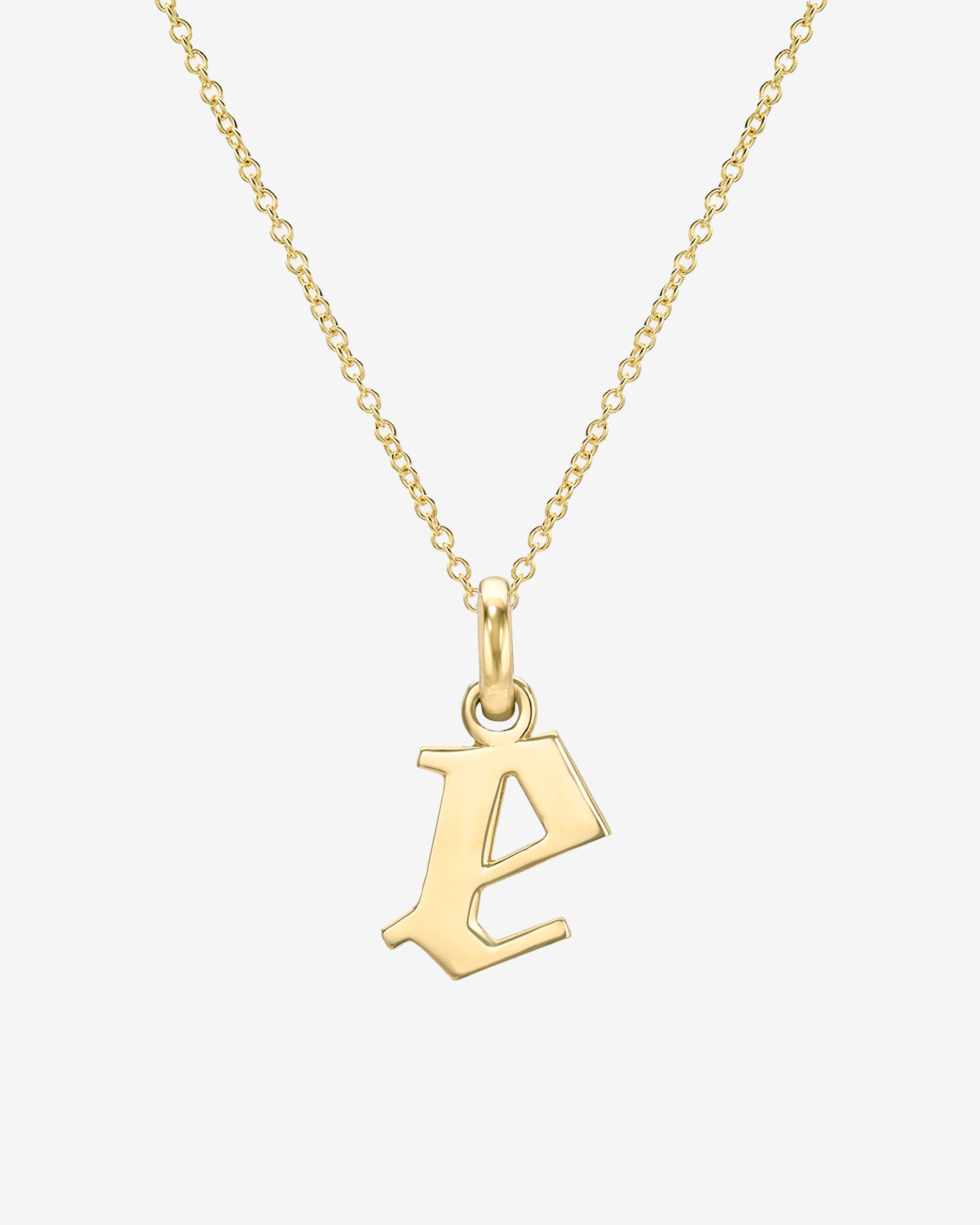 14K Gold Lowercase Gothic Initial Necklace Personalized Zoe Lev Jewelry