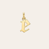 14K Gold Lowercase Gothic Initial Pendant Personalized Zoe Lev Jewelry