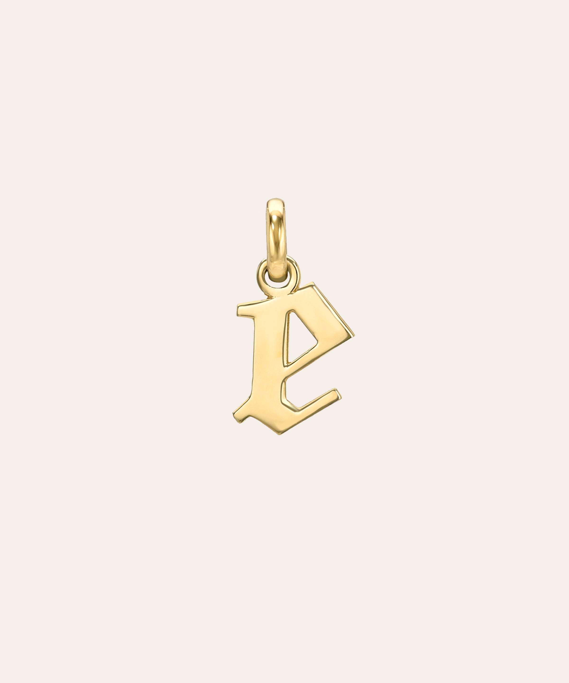 14K Gold Lowercase Gothic Initial Pendant Personalized Zoe Lev Jewelry