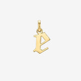 14K Gold Lowercase Gothic Initial Pendant