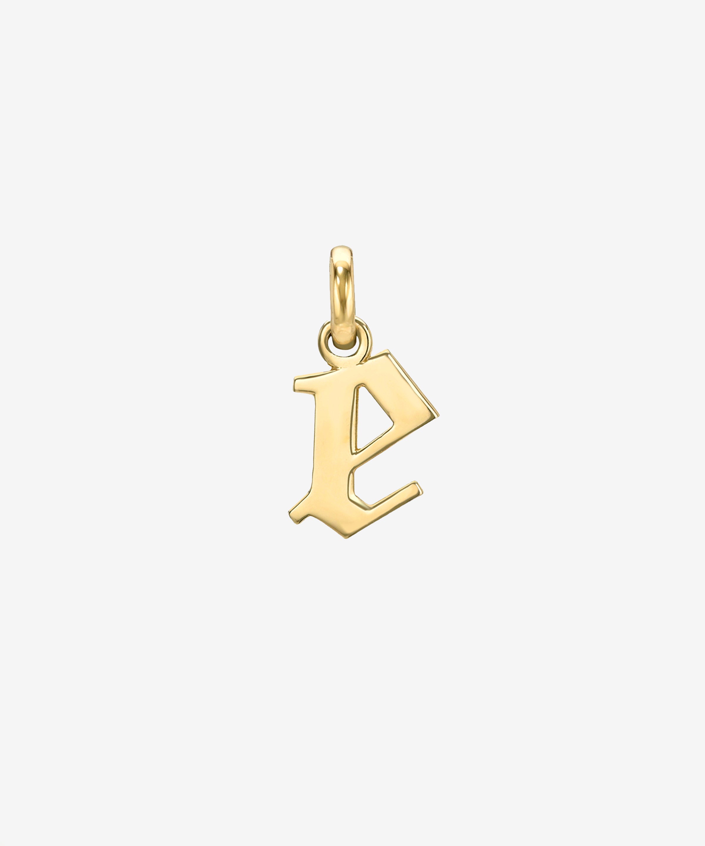 14K Gold Lowercase Gothic Initial Pendant Personalized Zoe Lev Jewelry