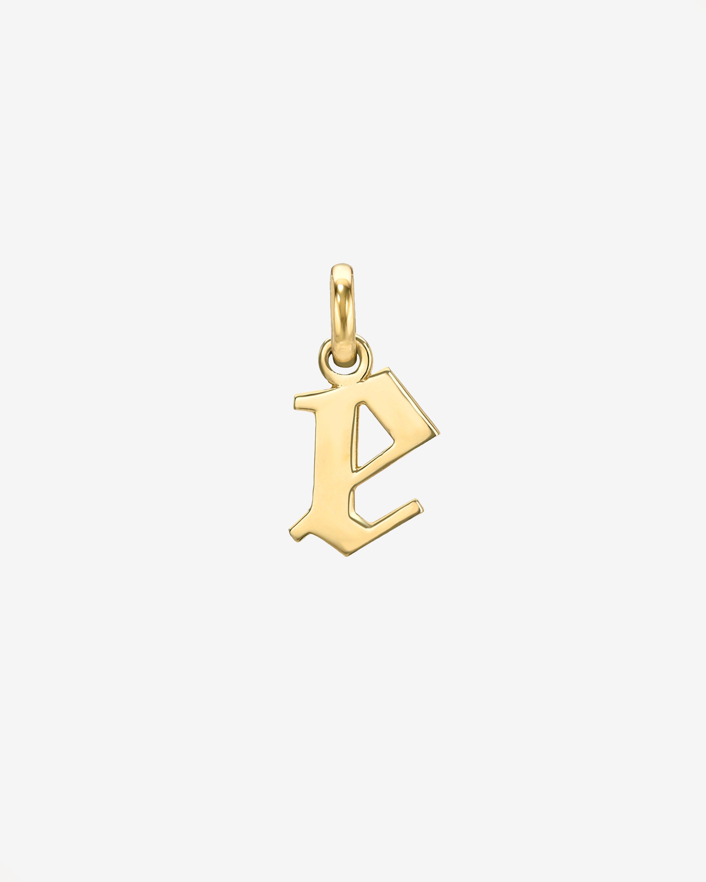 14K Gold Lowercase Gothic Initial Pendant Personalized Zoe Lev Jewelry