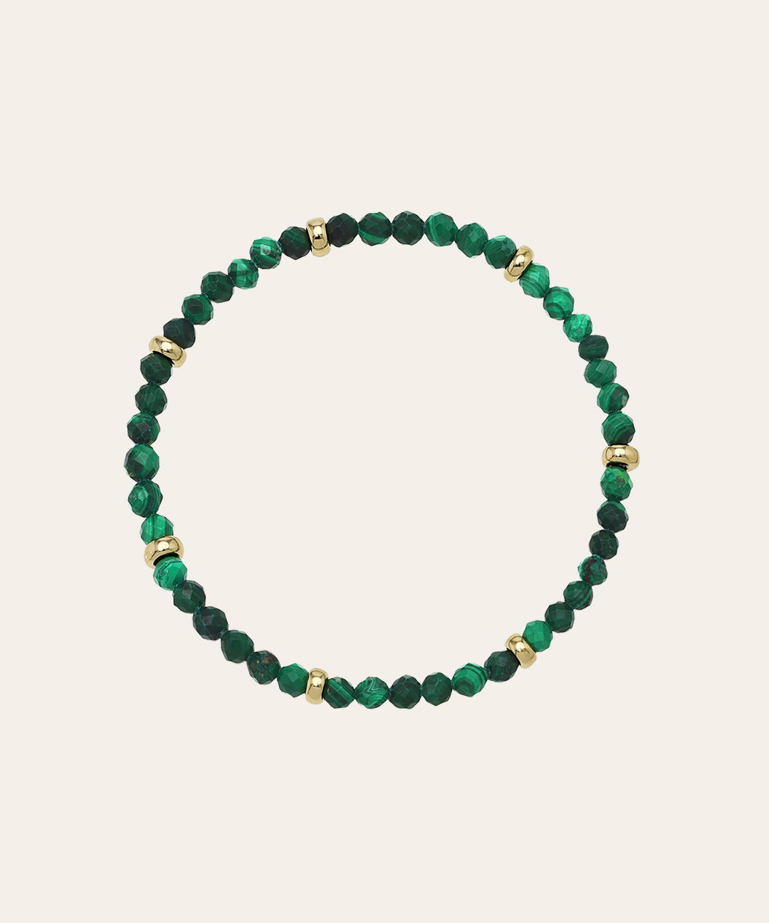 14K Gold Malachite Segment Bead Bracelet Zoe Lev Jewelry