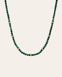 14K Gold Malachite Segment Bead Necklace Zoe Lev Jewelry