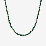 14K Gold Malachite Segment Bead Necklace Zoe Lev Jewelry