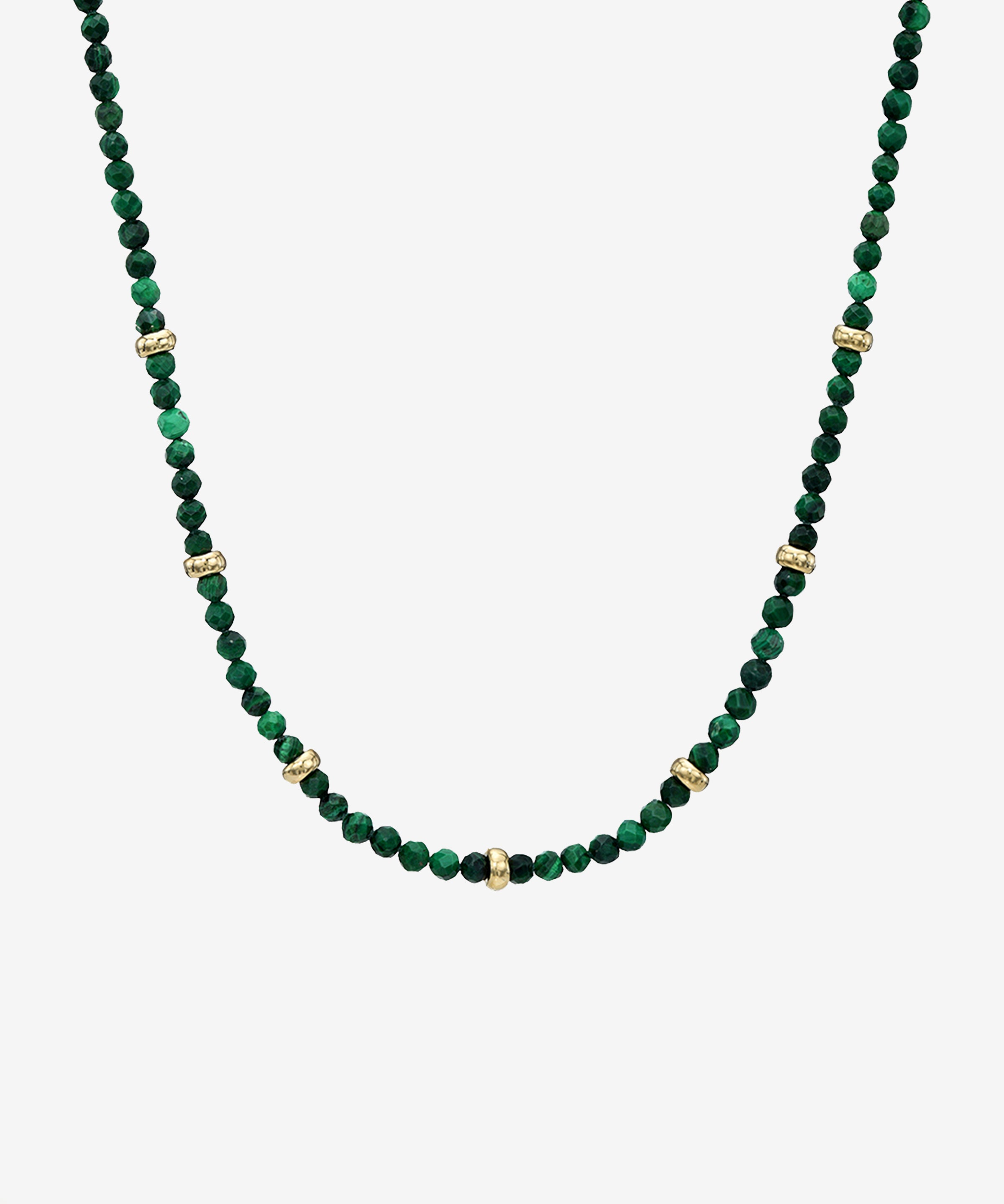 14K Gold Malachite Segment Bead Necklace Zoe Lev Jewelry