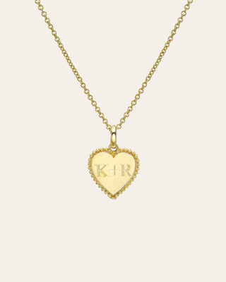 14K Gold Milgrain Heart Necklace