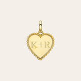 14K Gold Milgrain Heart Pendant Personalized Zoe Lev Jewelry