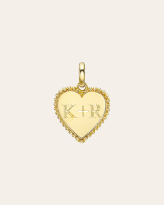 14K Gold Milgrain Heart Pendant