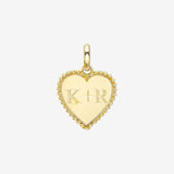 14K Gold Milgrain Heart Pendant Personalized Zoe Lev Jewelry