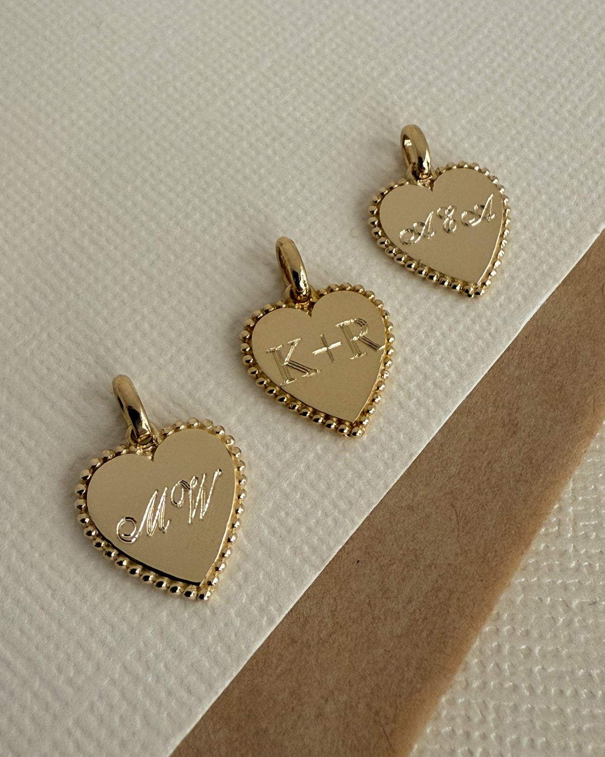 14K Gold Milgrain Heart Necklace Personalized Zoe Lev Jewelry