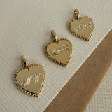 14K Gold Milgrain Heart Pendant Personalized Zoe Lev Jewelry