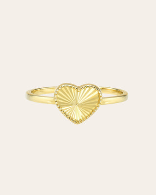 14K Gold Milgrain Heart Ring