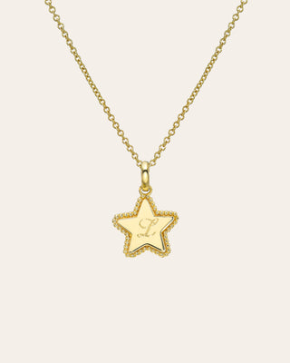 14K Gold Milgrain Star Necklace