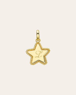 14K Gold Milgrain Star Pendant