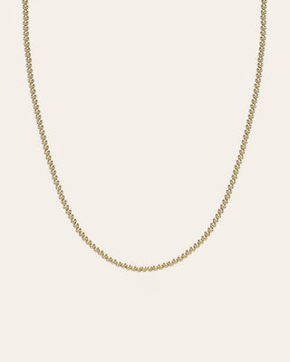 14K Gold Mini Diamond Initial Bead Necklace