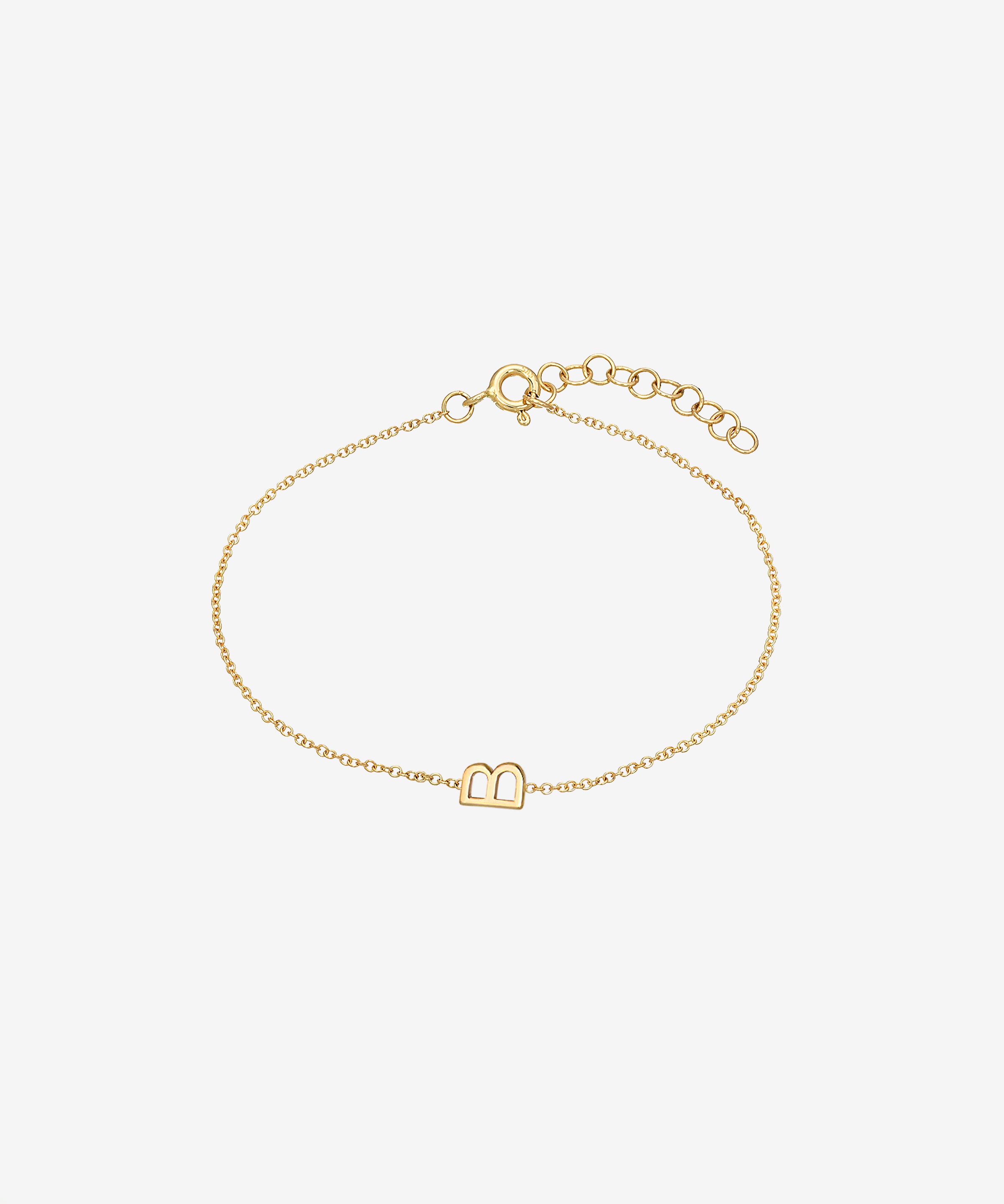14k Gold Mini Initial Bracelet Personalized Zoe Lev Jewelry