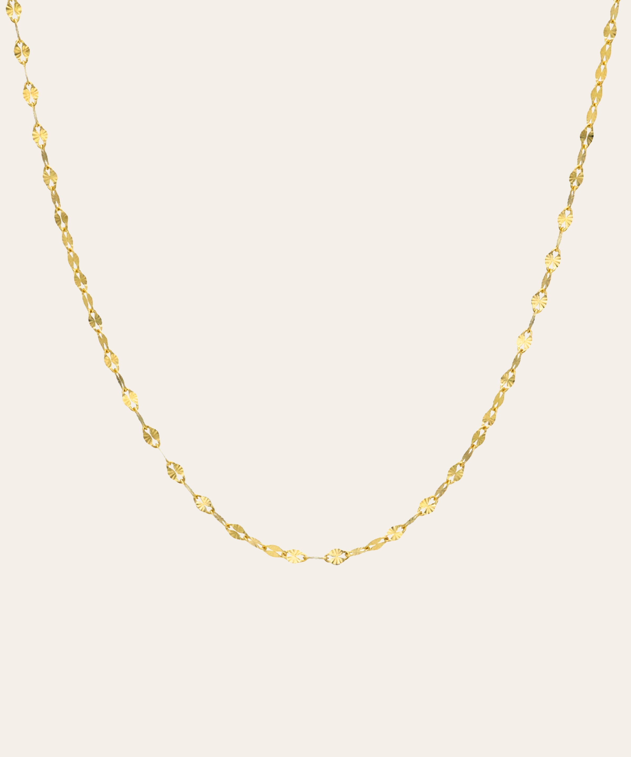 14k Gold Mini Mirror Chain Link Necklace Chains Zoe Lev Jewelry