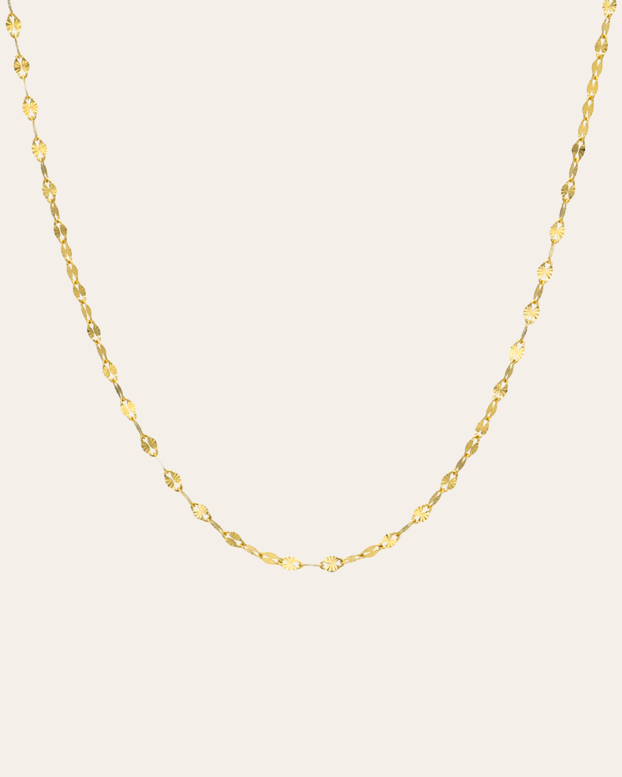 14k Gold Mini Mirror Chain Link Necklace Chains Zoe Lev Jewelry