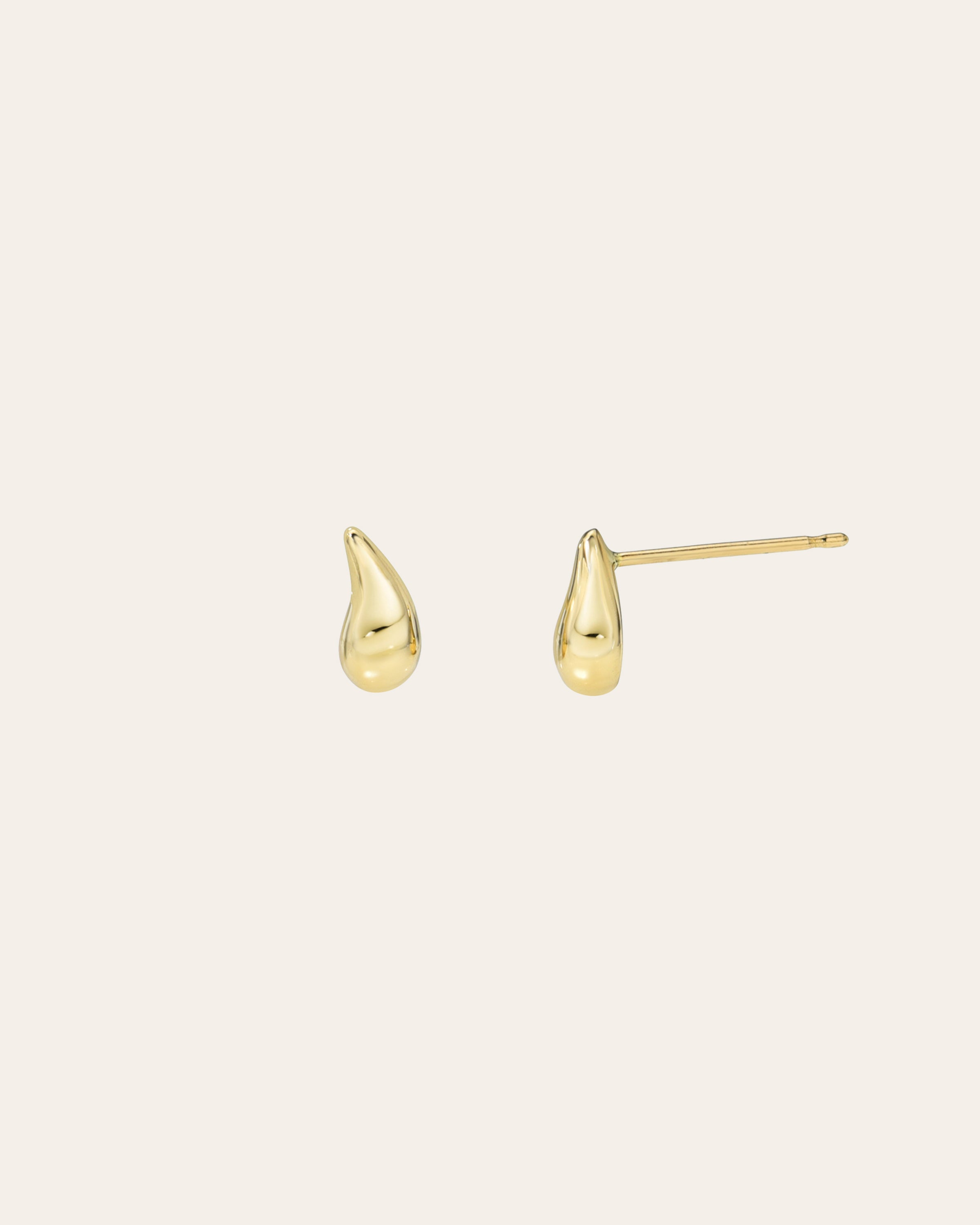 14K Gold Mini Teardrop Stud Earrings Studs Zoe Lev Jewelry