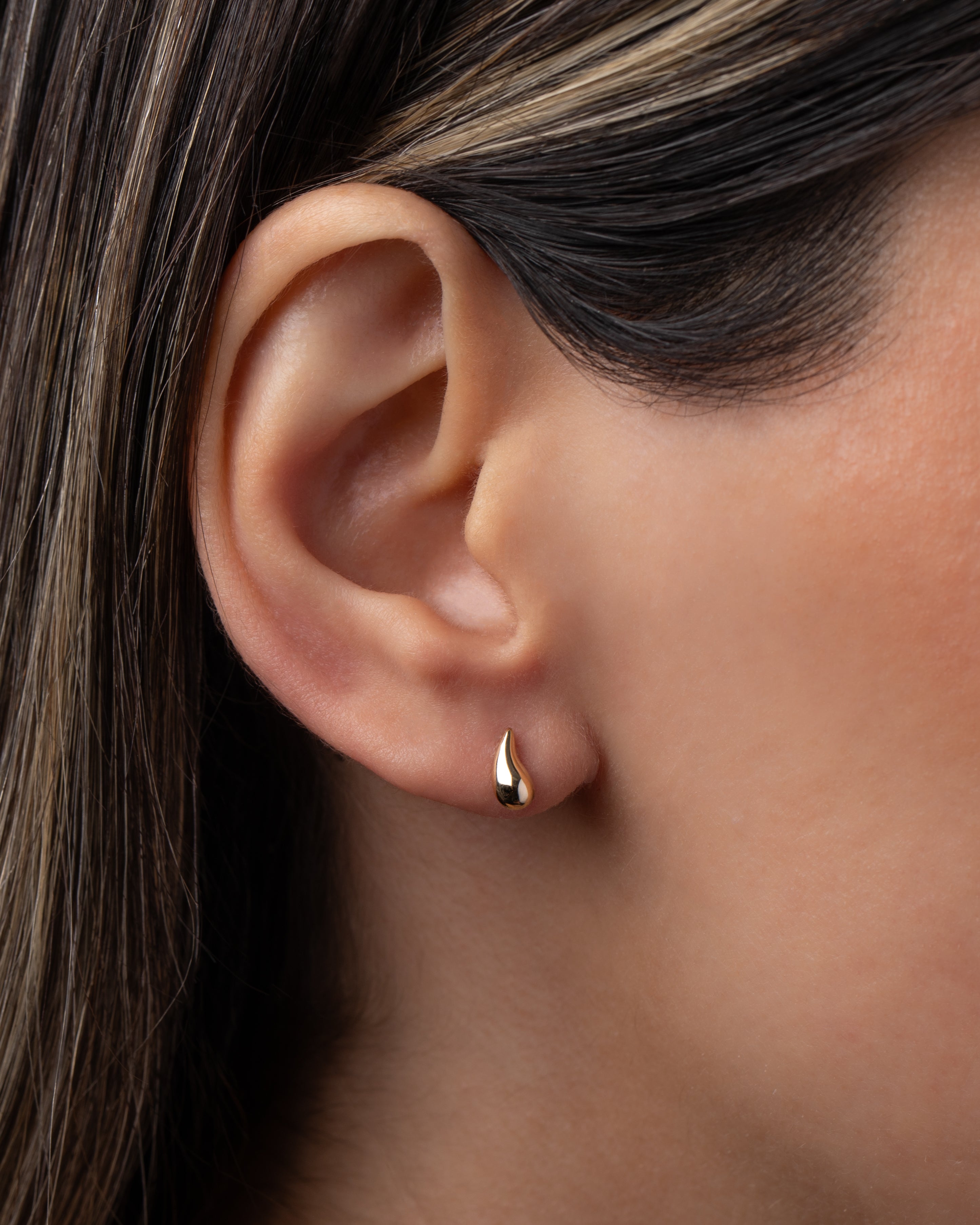 14K Gold Mini Teardrop Stud Earrings Studs Zoe Lev Jewelry