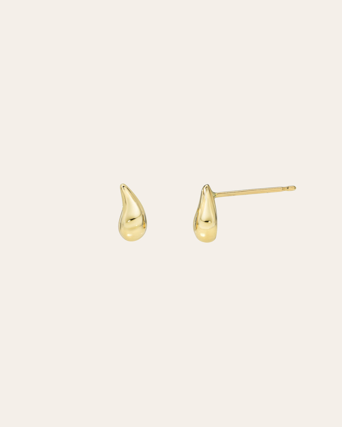 14K Gold Mini Teardrop Stud Earrings