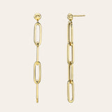 14K Gold Paper Clip Chain Stud Earrings Studs Zoe Lev Jewelry