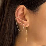 14K Gold Paper Clip Chain Stud Earrings Studs Zoe Lev Jewelry