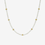 14K Gold Pearl Segment Bead Necklace Zoe Lev Jewelry