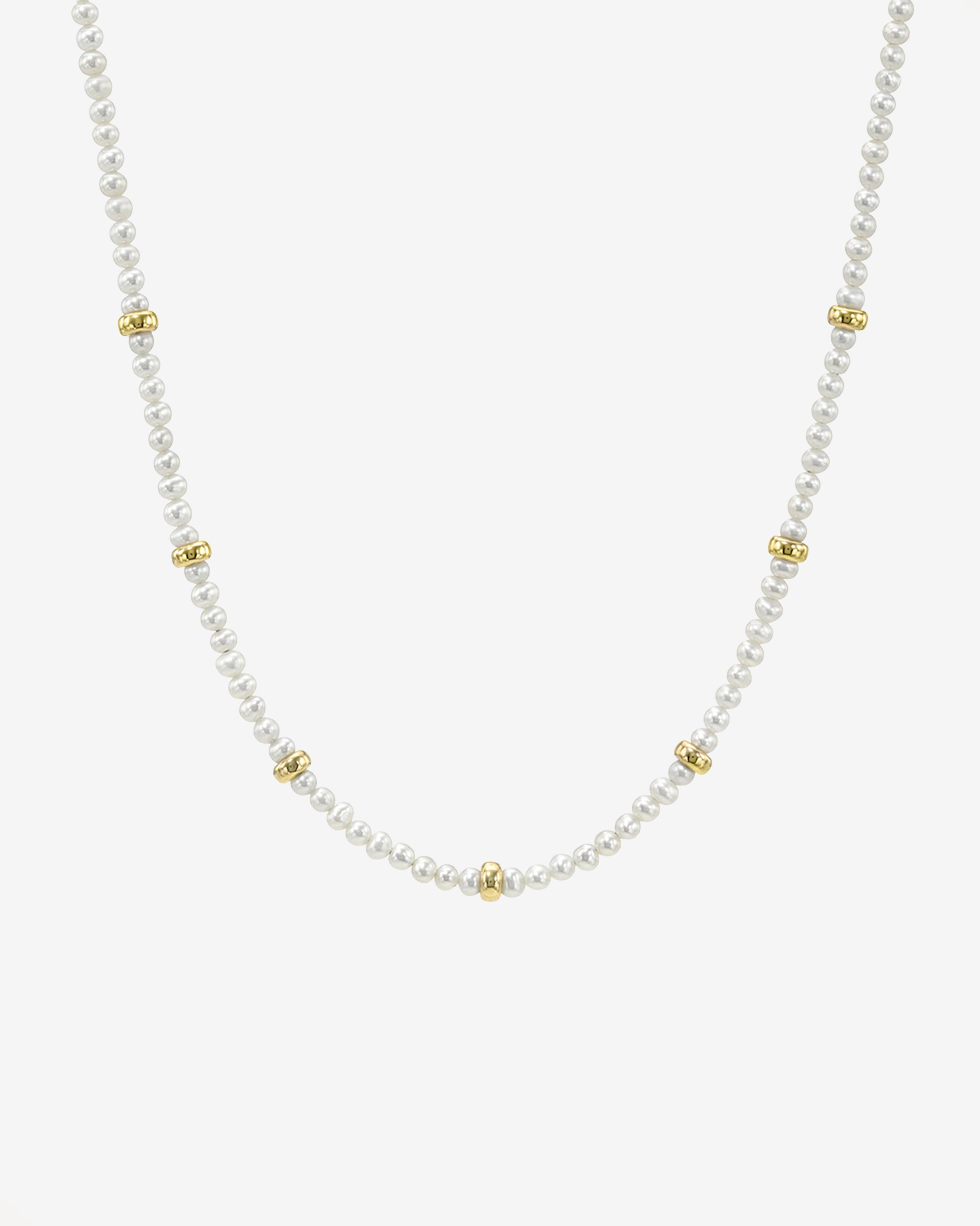 14K Gold Pearl Segment Bead Necklace Zoe Lev Jewelry