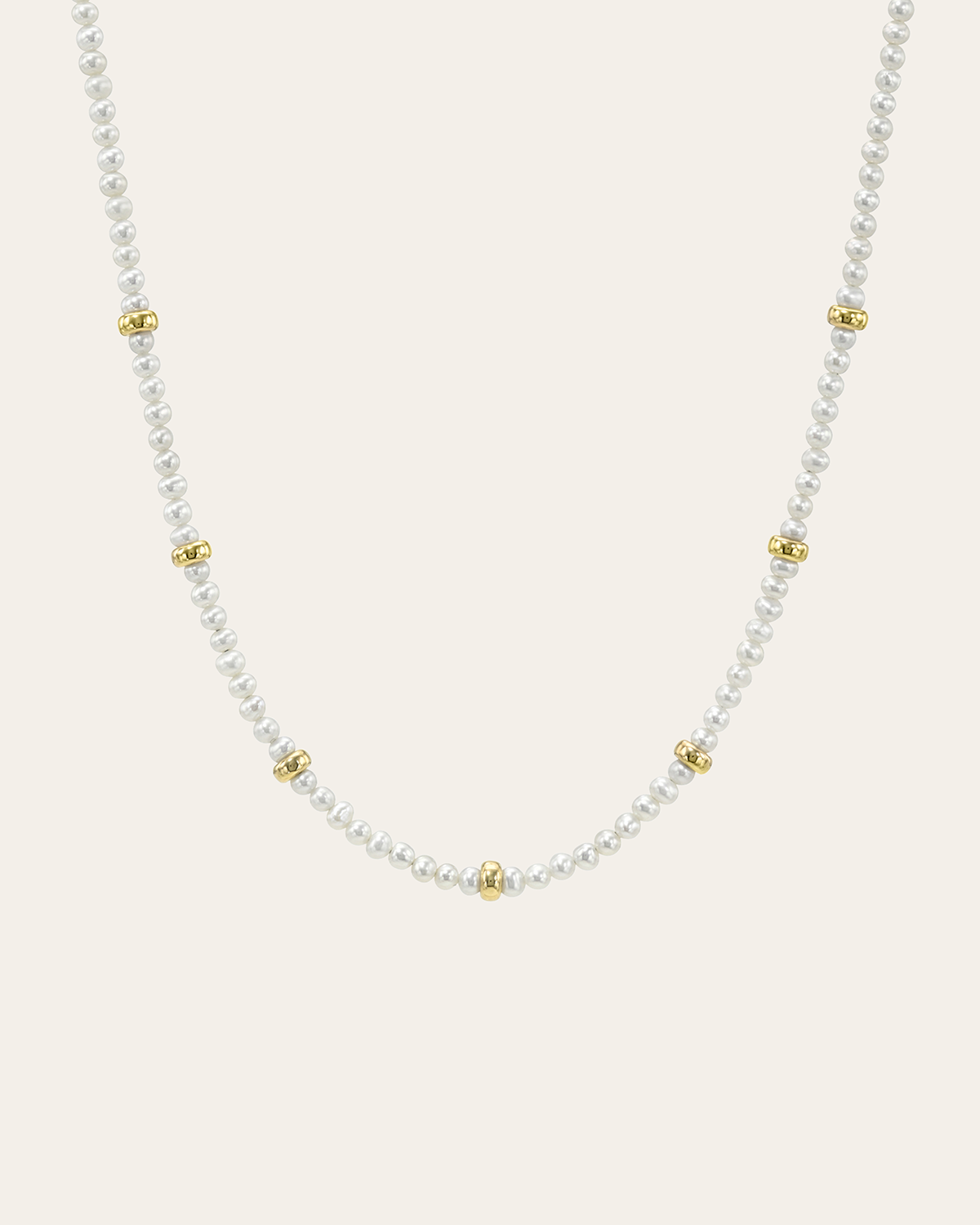 14K Gold Pearl Segment Bead Necklace Zoe Lev Jewelry