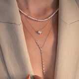 Lab Diamond 3 Prong Heart Necklace Zoe Lev Jewelry