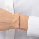 14K Gold Pink Rhodochrosite Segment Bead Bracelet Zoe Lev Jewelry