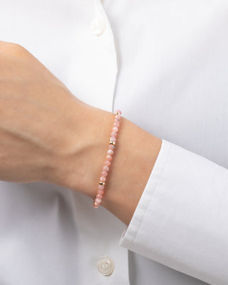 14K Gold Pink Rhodochrosite Segment Bead Bracelet