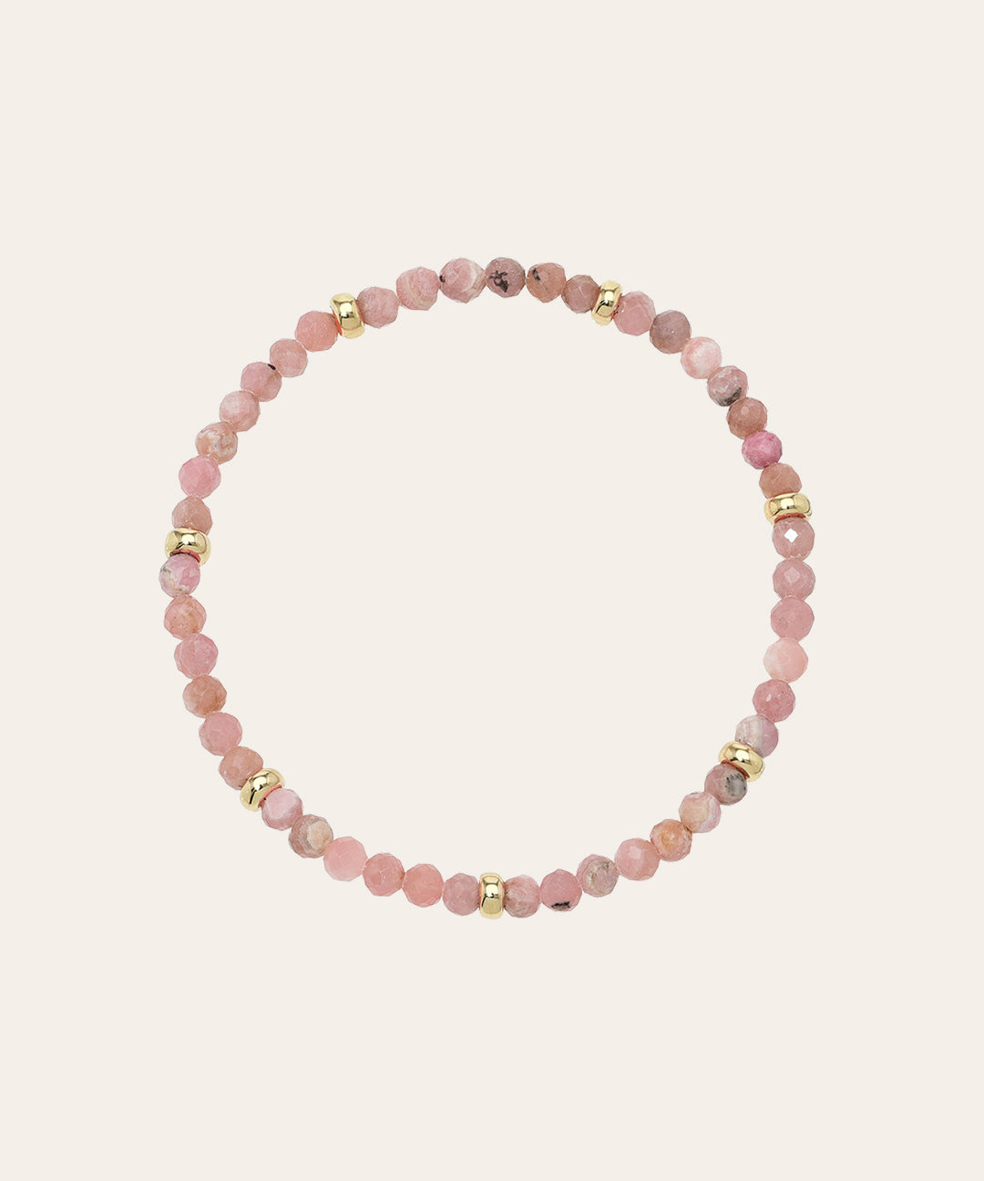 14K Gold Pink Rhodochrosite Segment Bead Bracelet Zoe Lev Jewelry