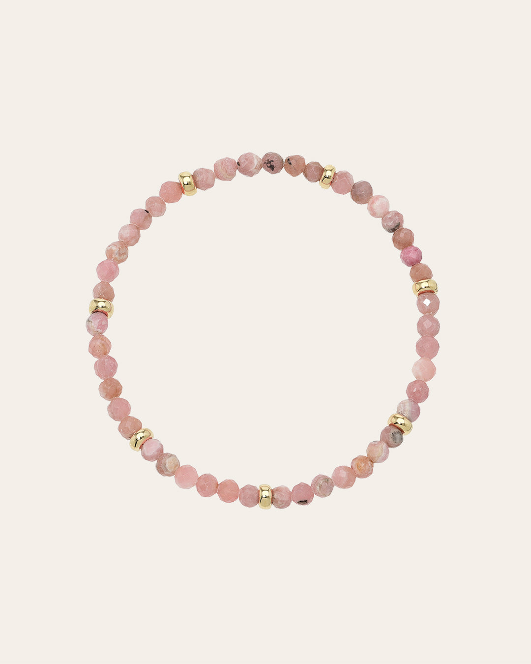 14K Gold Pink Rhodochrosite Segment Bead Bracelet Zoe Lev Jewelry