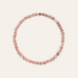 14K Gold Pink Rhodochrosite Segment Bead Bracelet Zoe Lev Jewelry