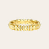 14k Gold Pleated Band Ring Zoe Lev Jewelry