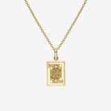 14K Gold Queen of Hearts Necklace Zoe Lev Jewelry