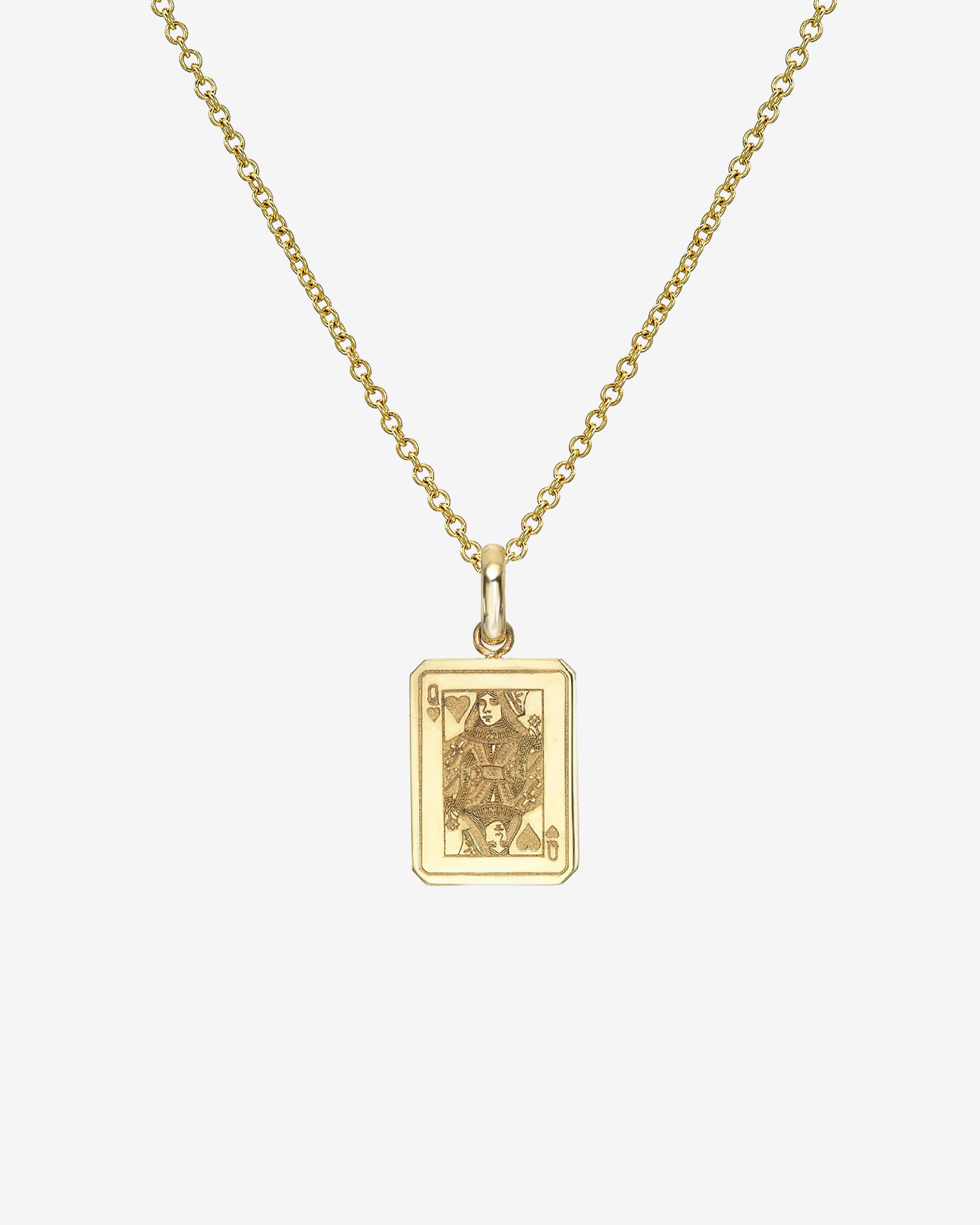 14K Gold Queen of Hearts Necklace Zoe Lev Jewelry