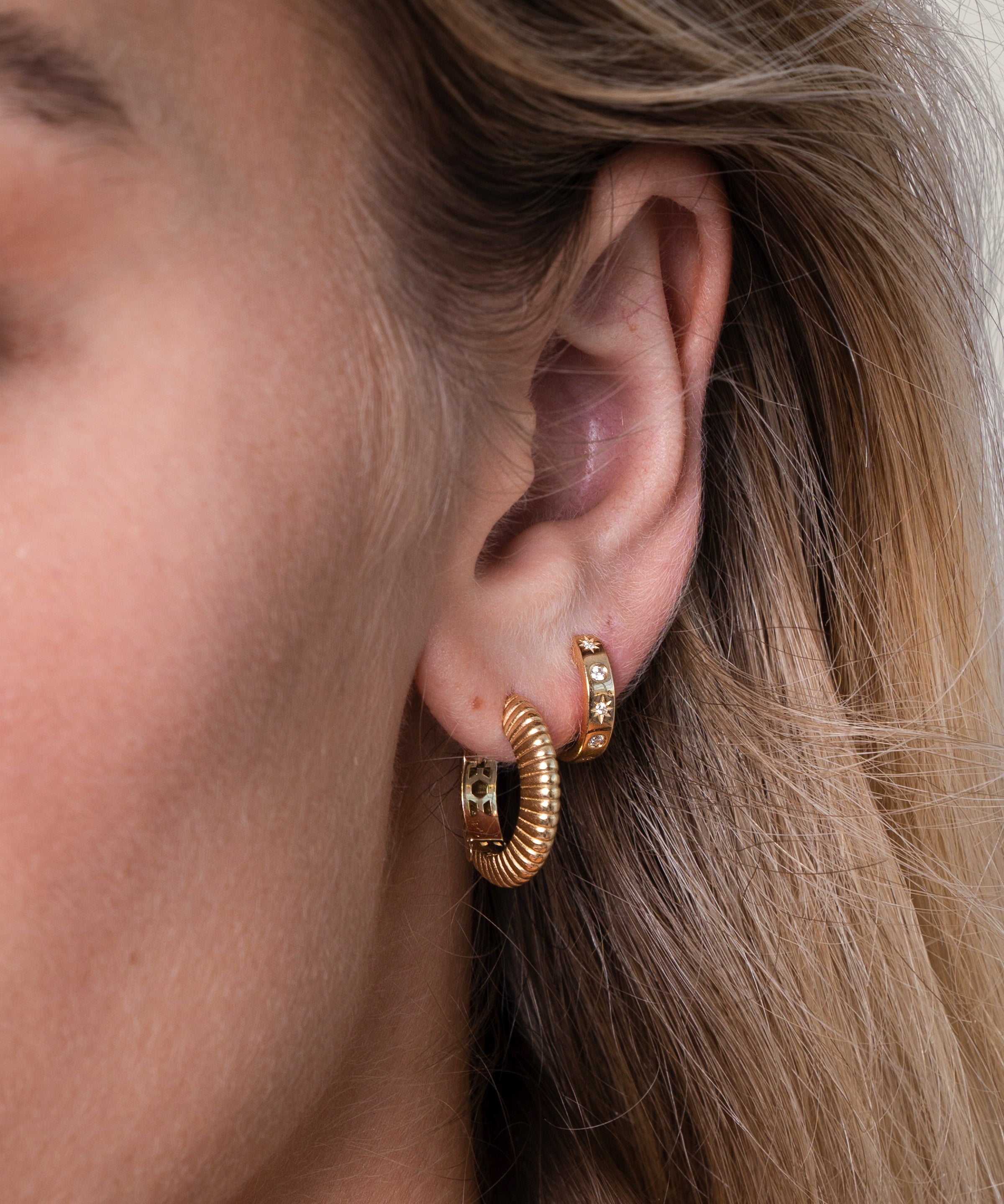 Diamond Starburst Huggie Earrings Hoops & Huggies Zoe Lev Jewelry