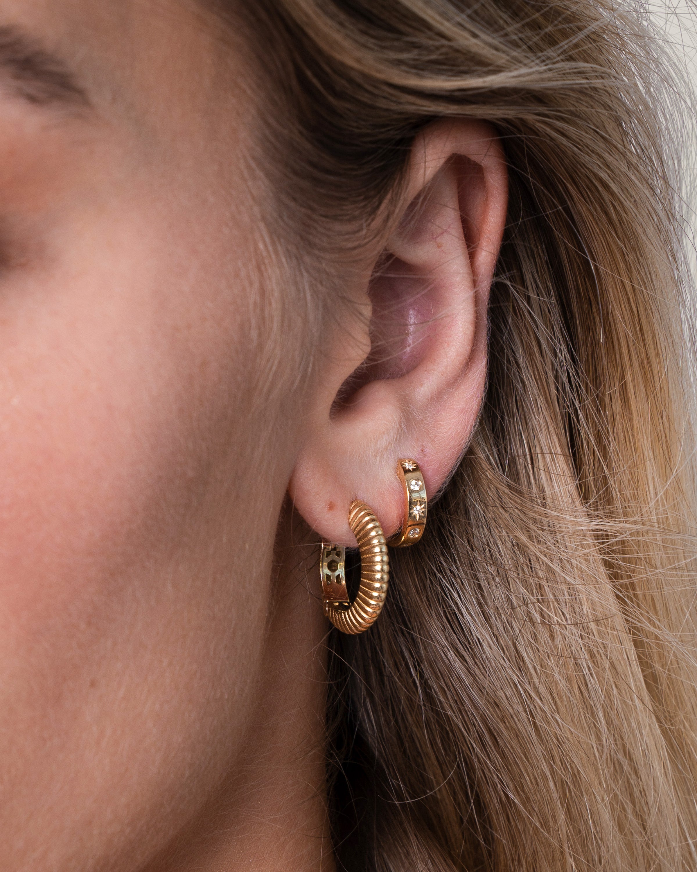 Diamond Starburst Huggie Earrings Hoops & Huggies Zoe Lev Jewelry