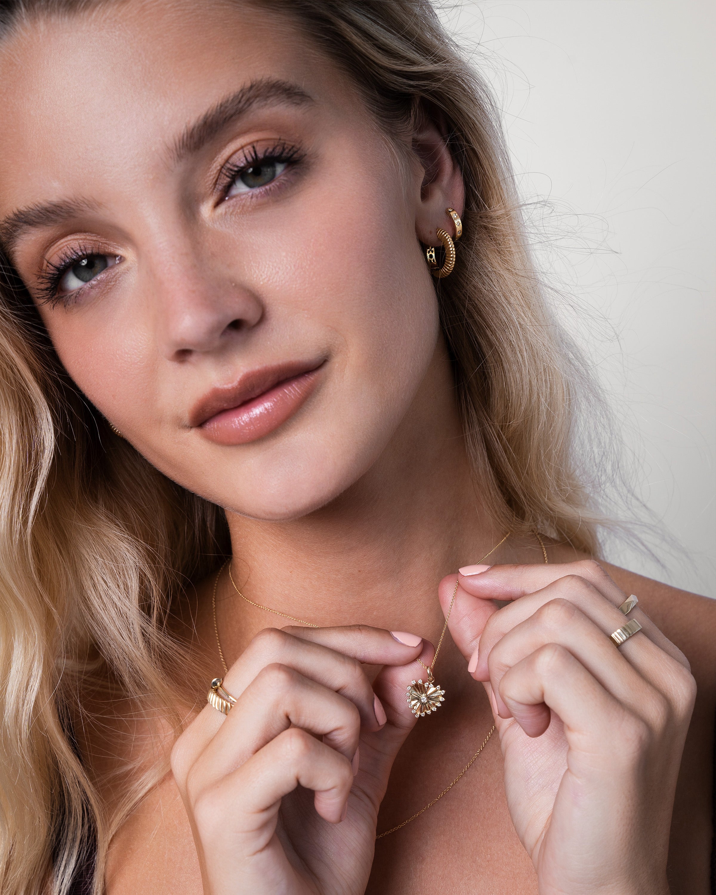 Diamond Starburst Huggie Earrings Hoops & Huggies Zoe Lev Jewelry