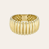 14K Gold Ribbed Ring Zoe Lev Jewelry
