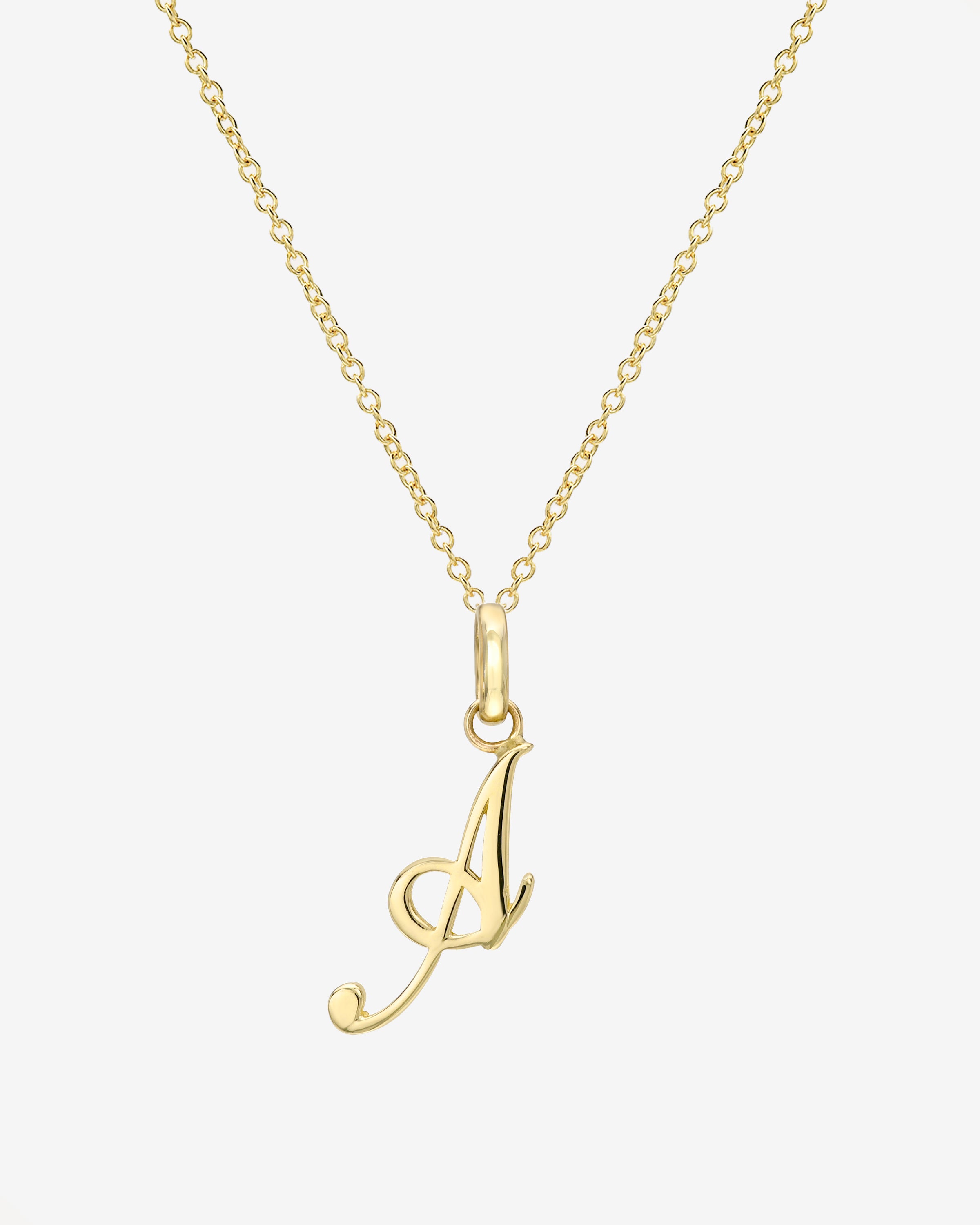 14K Gold Script Initial Necklace Personalized Zoe Lev Jewelry