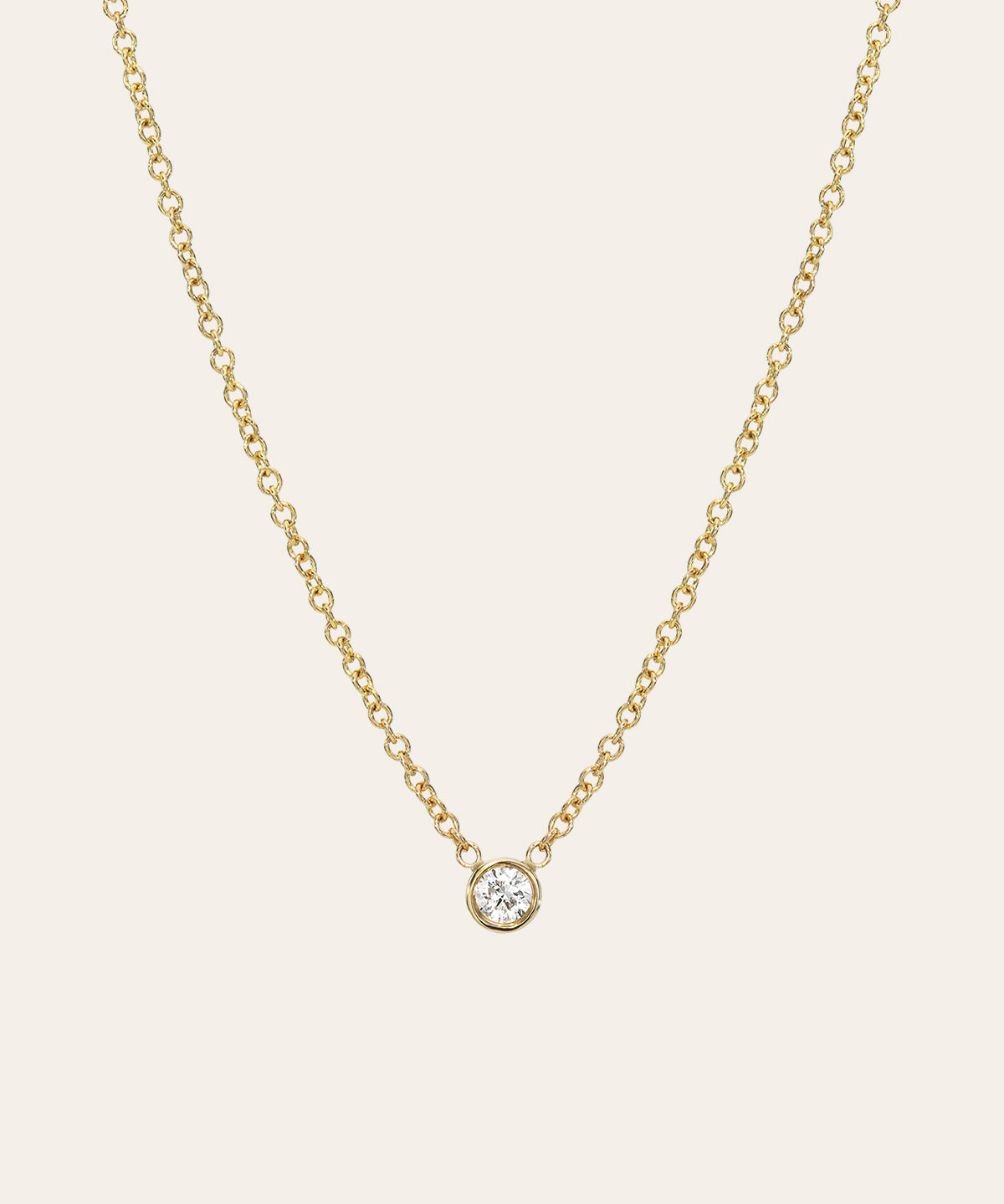 Small Bezel Diamond Necklace Zoe Lev Jewelry