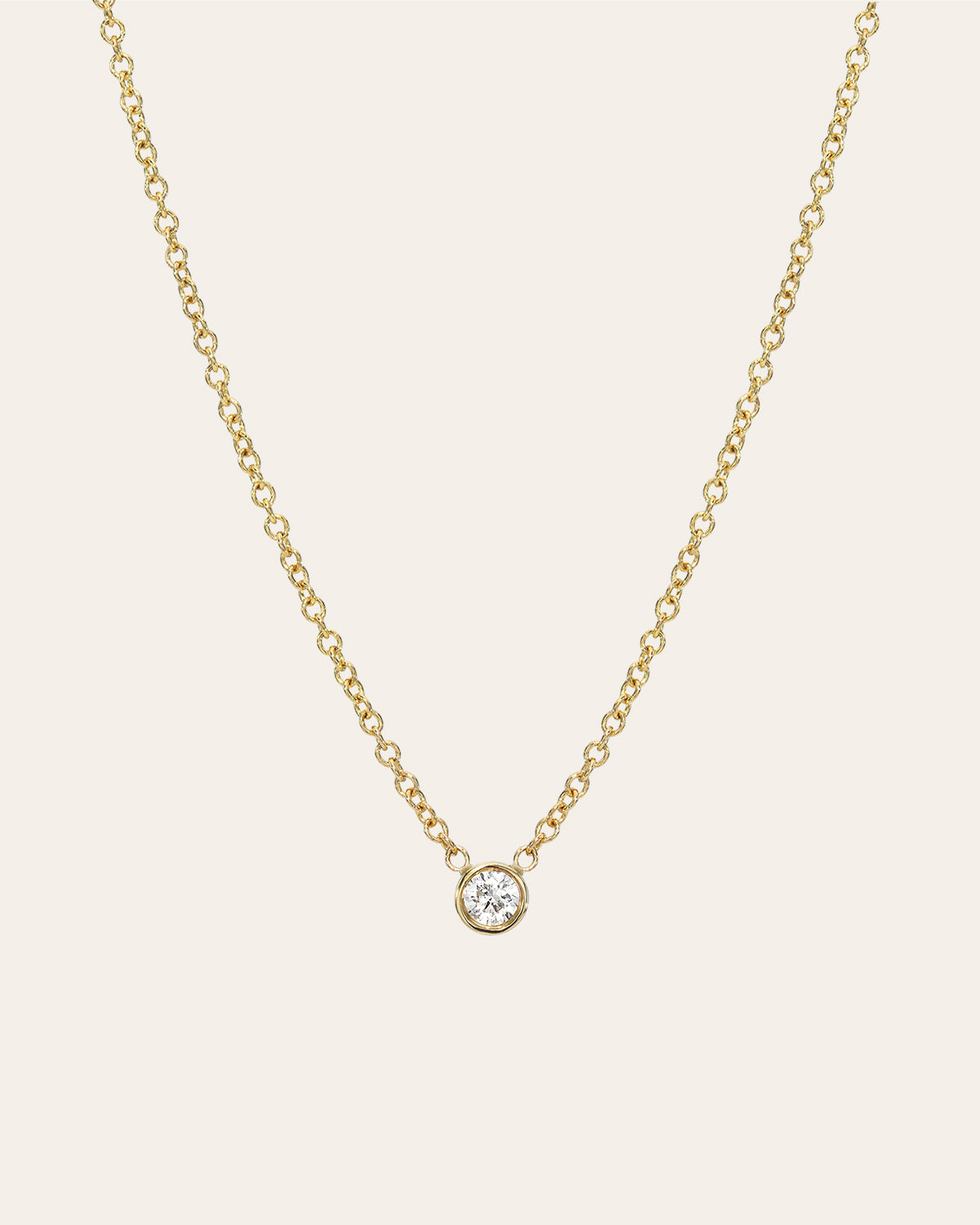 Small Bezel Diamond Necklace Zoe Lev Jewelry